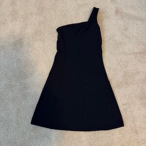 Aritzia Black One Shoulder Dress